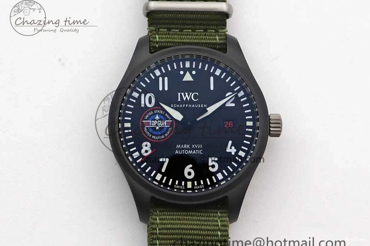 MIROTIME 0304 Packable Mark XVIII ‘TOPGUN SFTI’ Ceramic M+F Best Edition Black Dial on Green Nylon Strap 7048